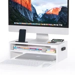 Bontec Wooden Monitor Stand Riser, 2-TIER Desk Shelf With Storage Organizer, Erg. Fixed Price $31.19.