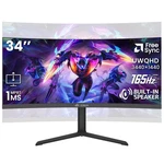 Curved Gaming Monitor 3440X1440 165HZ Wqhd Ultrawide Crua CR340QA Adjustable. Fixed Price $299.99.