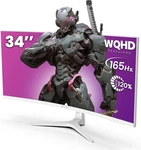 34'' White Gaming 165HZ/144HZ 21:9 1500R Ultrawide Curved Monitor, Wqhd. Fixed Price $360.99.