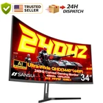 34" Sansui 240HZ Curved Gaming Monitor Uwqhd 3440X1440 1500R HDR400 Hdmi 2.1 Dp. Fixed Price $351.99.