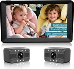 Dual Baby Car 7" 1080P Split Screen Monitor Night Vision 2 Cameras. Fixed Price $44.99.