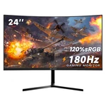 Crua 24" Curved Gaming Monitor, 180HZ Fhd 1080P, 120% Srgb, Freesync, Low Blur. Fixed Price $149.98.