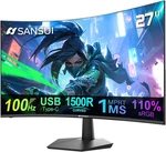 Sansui Curved Monitor 27 Inch 120HZ Usb Type-c Computer With Speakers.... Fixed Price $125.99.